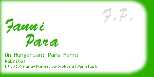 fanni para business card